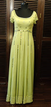 Load image into Gallery viewer, Lime green ombre anarkali with mirror work