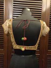 Load image into Gallery viewer, Dull gold zardozi blouse