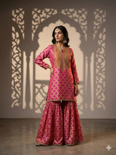 Load image into Gallery viewer, Red Bandhej gharchola garara suit
