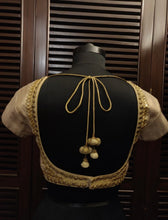 Load image into Gallery viewer, Dull gold zardozi and kundanwork blouse
