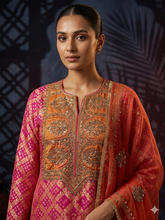 Load image into Gallery viewer, Red Bandhej gharchola garara suit
