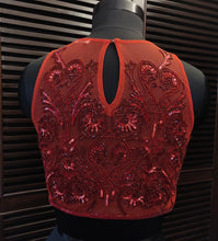 Load image into Gallery viewer, Red sequin blouse
