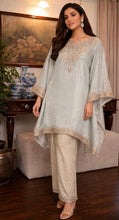 Load image into Gallery viewer, Ice blue kaftan and trouser suit
