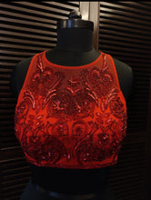 Load image into Gallery viewer, Red sequin blouse
