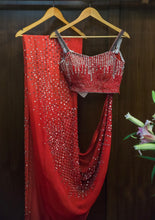 Load image into Gallery viewer, Red sequin work saree
