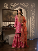 Load image into Gallery viewer, Red Bandhej gharchola garara suit
