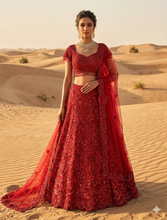 Load image into Gallery viewer, Scarlet red bridal lehenga

