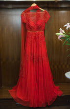 Load image into Gallery viewer, Red anarkali gown
