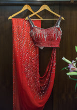 Load image into Gallery viewer, Red sequin work saree
