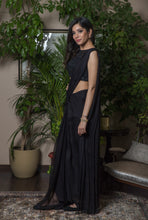 Load image into Gallery viewer, Black draped saree
