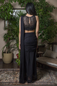 Black draped saree