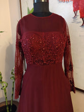 Load image into Gallery viewer, Maroon anarkali gown
