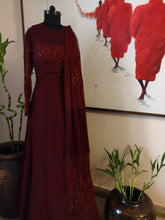Load image into Gallery viewer, Maroon anarkali gown
