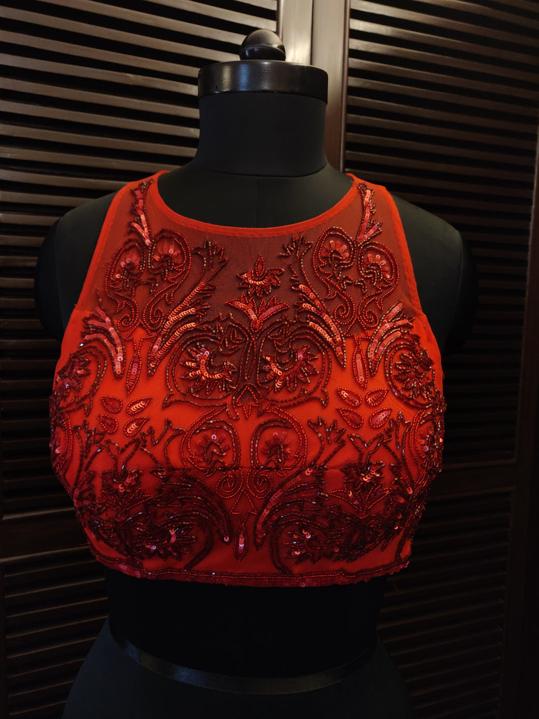 Red sequin blouse