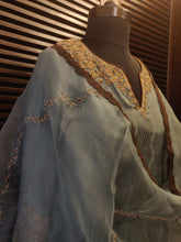 Load image into Gallery viewer, Teel blue  kurta suit in zardozi
