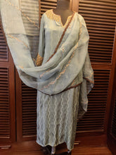 Load image into Gallery viewer, Teel blue  kurta suit in zardozi
