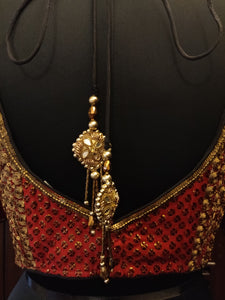 Maroon brocade patchwork blouse