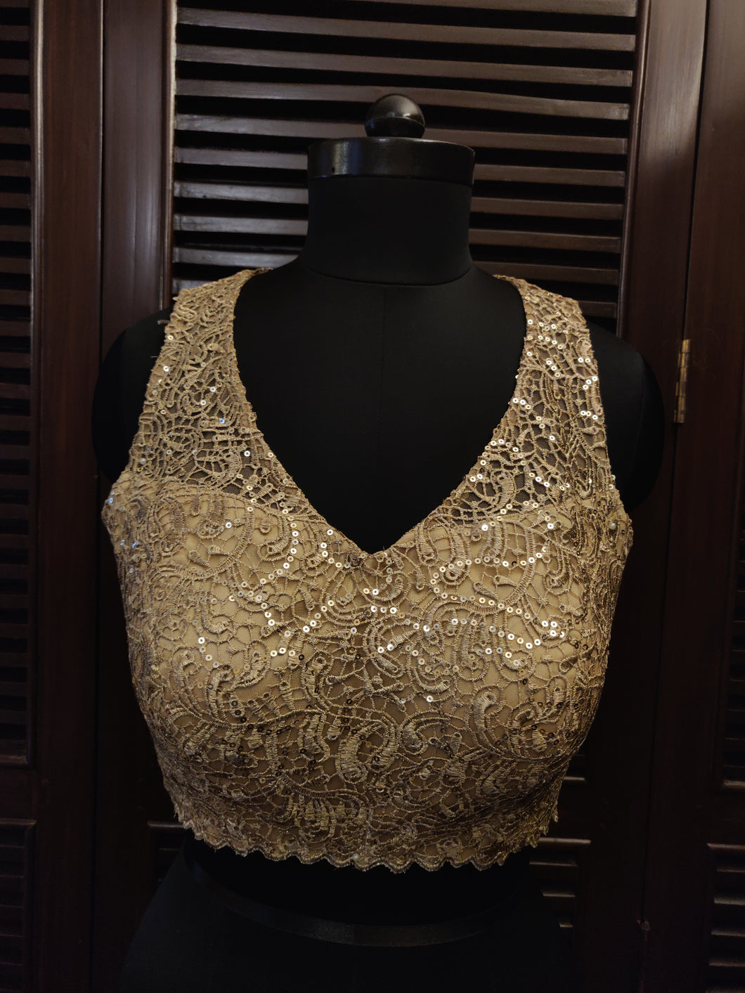 lace and sequin  work blouse