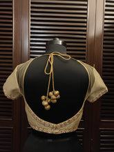 Load image into Gallery viewer, Gold kundan work sweetheart neck blouse

