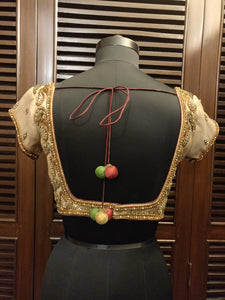 Dull gold  zardozi blouse