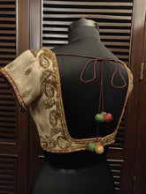 Load image into Gallery viewer, Dull gold  zardozi blouse
