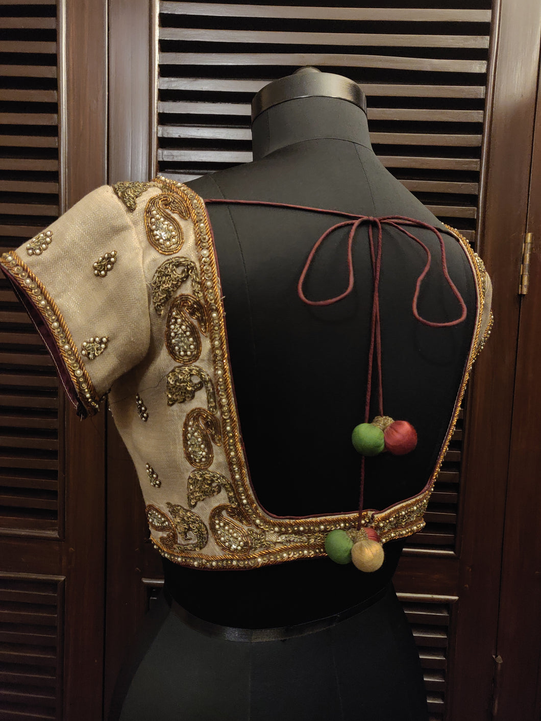 Dull gold  zardozi blouse
