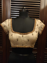 Load image into Gallery viewer, Dull gold  zardozi blouse
