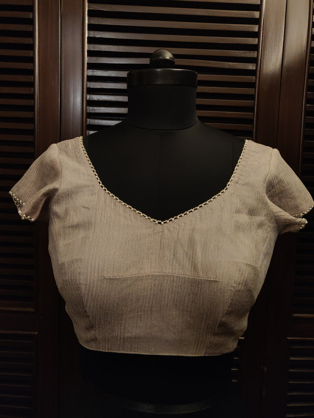 Pewter back knot blouse