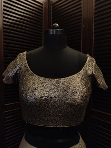 Dull gold and pewter sequence blouse