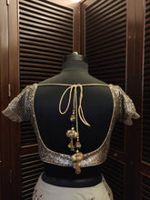 Load image into Gallery viewer, Dull gold and pewter sequence blouse
