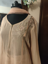 Load image into Gallery viewer, Champagne   peach  gotapati suit

