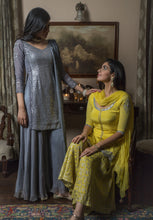 Load image into Gallery viewer, Yellow and silver banarsi  sharara
