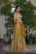 Load image into Gallery viewer, Mustard jal  embroidery lehenga ( price on request)
