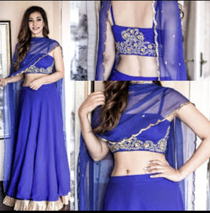 Royal blue lehenga set